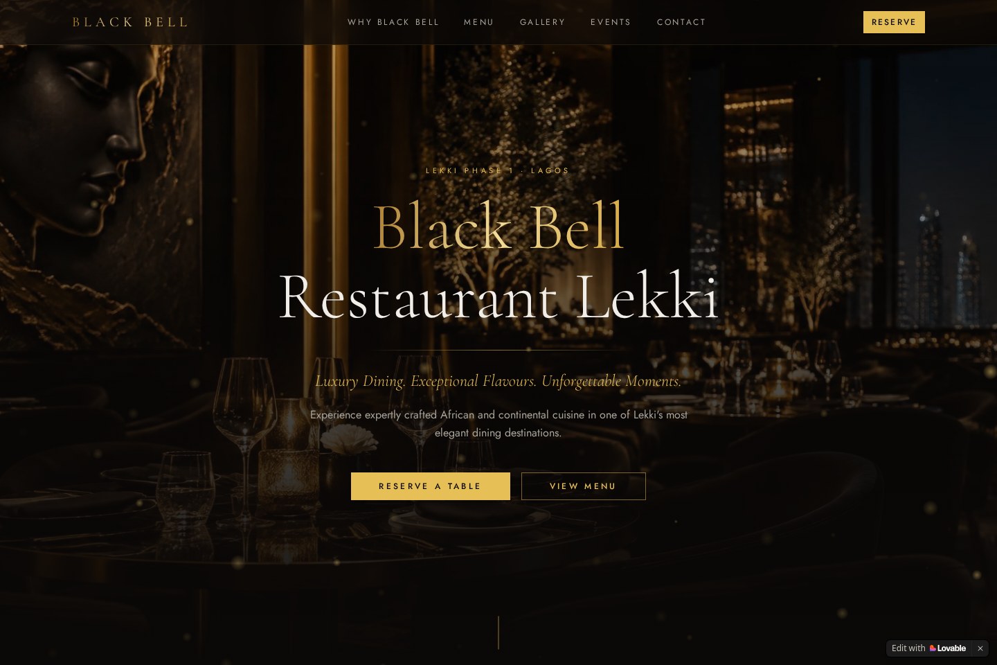 Actual homepage of Black Bell Bloom