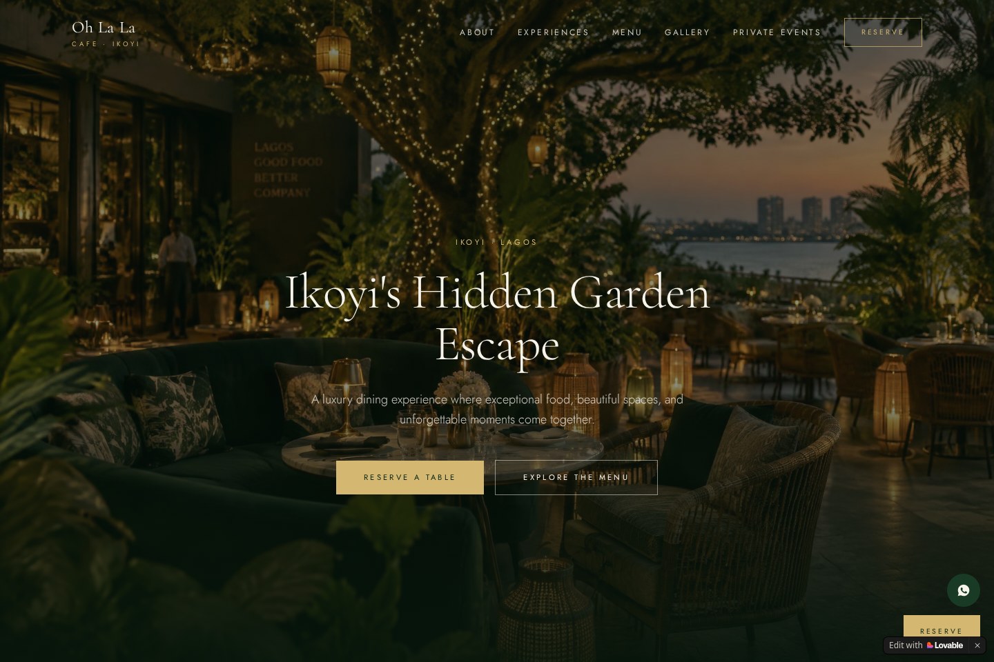 Actual homepage of Garden Escape Builder